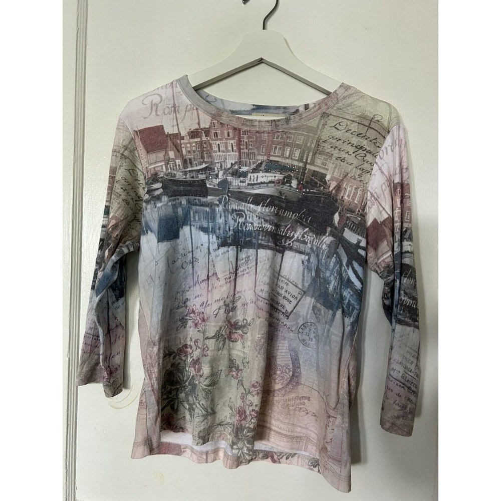 XCIT U.S.A Vintage Y2K Women's Long Sleeve Size Large City Print